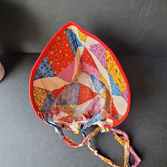 Vintage Pioneer Trek Bonnet Size L Prairie Ruffled Victorian Civil War Sunbonnet - Picture 6 of 7